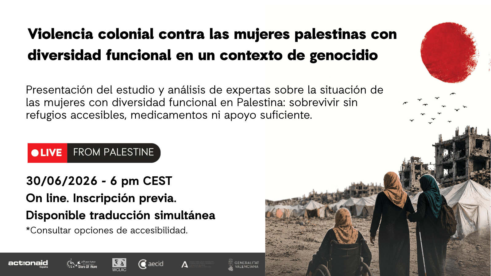 Invitación webinar mujeres palestinas y discapacidad 
