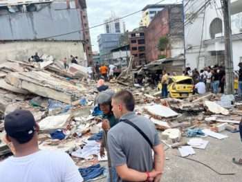 Edificio colapsado en el barrio de El Naranjito en Buenaventura Colombia