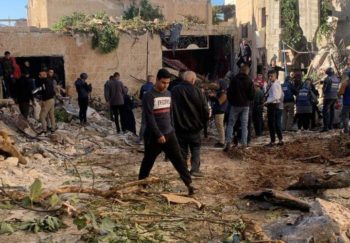 Destrucción en el campo de refugiados de Jenín. Cisjordania