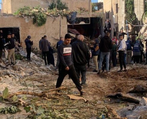 Destrucción en el campo de refugiados de Jenín. Cisjordania