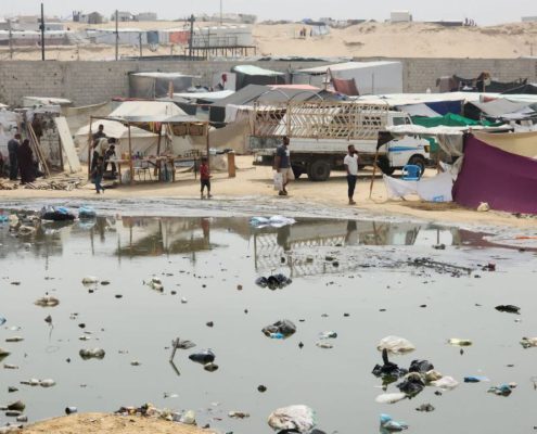 Campamento desplazados en Rafah