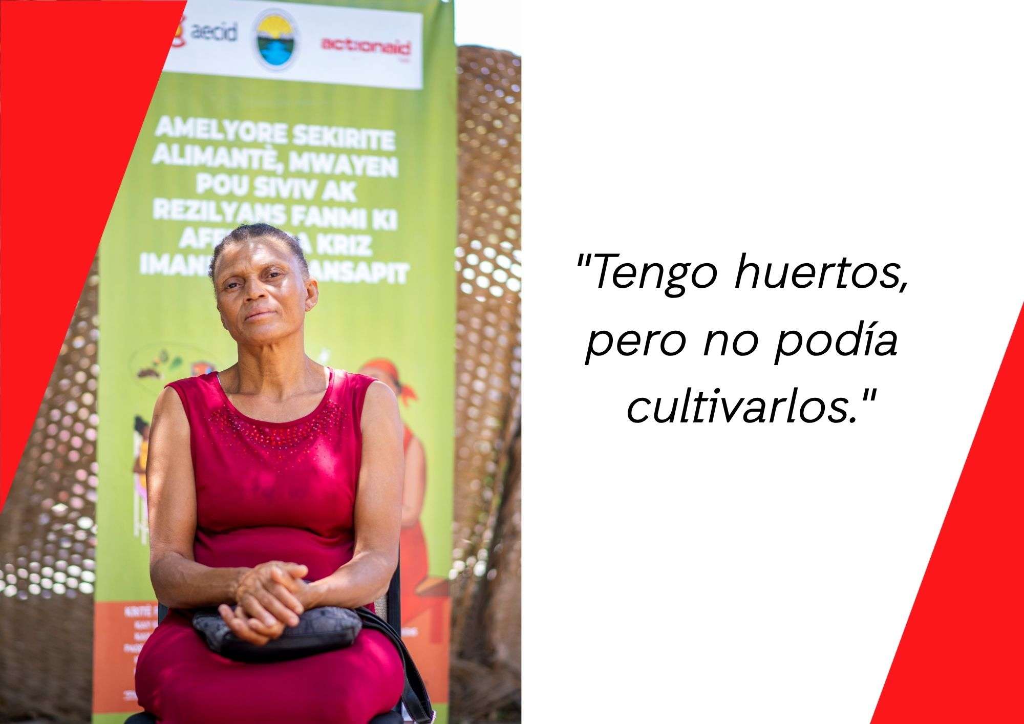 Mujer haitiana apoyada por ActionAid
