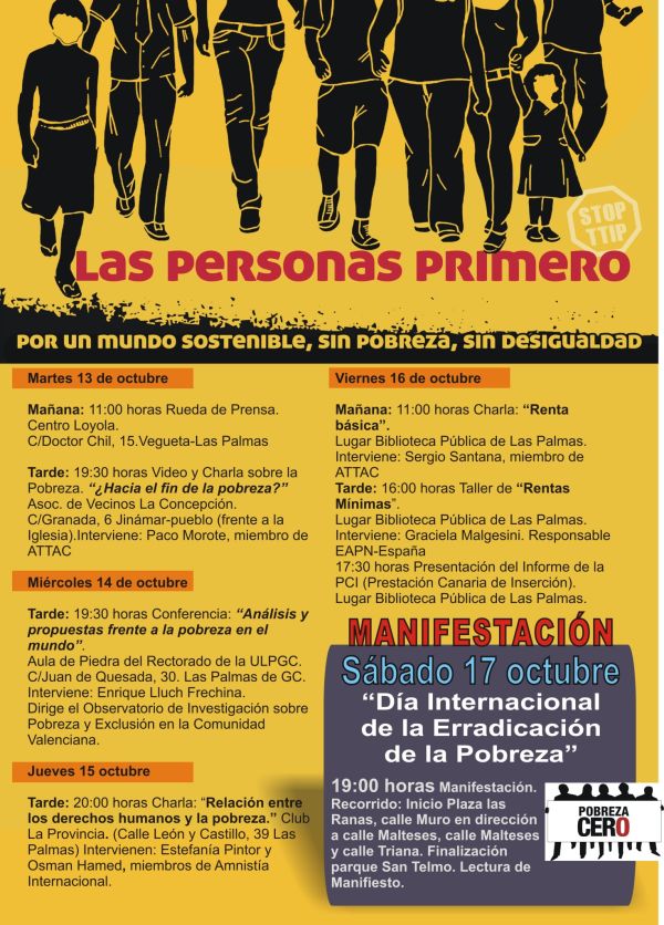 cartel actividades canarias pobreza